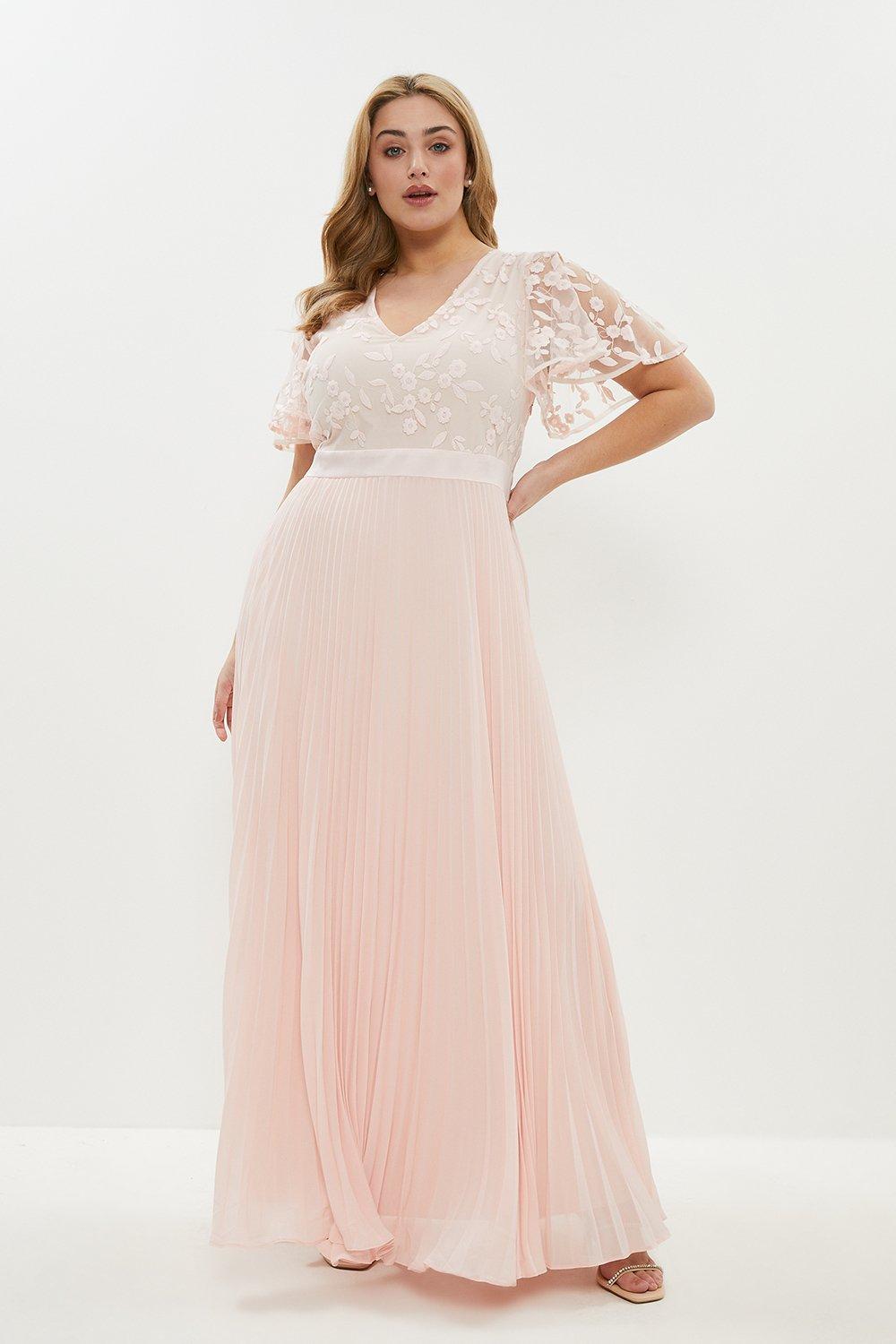Plus Size V Neck Embroidered Maxi Dress ...